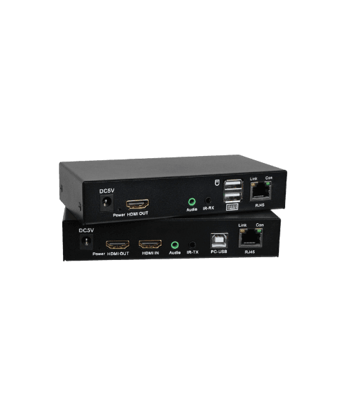 Extendeur HDMI KVM 120M – Transmission 4K 30Hz, contrôle clavier/souris USB, IR