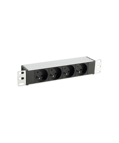 Multiprise Rackable 4 Ports – Bandeau 10&Prime; en aluminium, 4 prises
