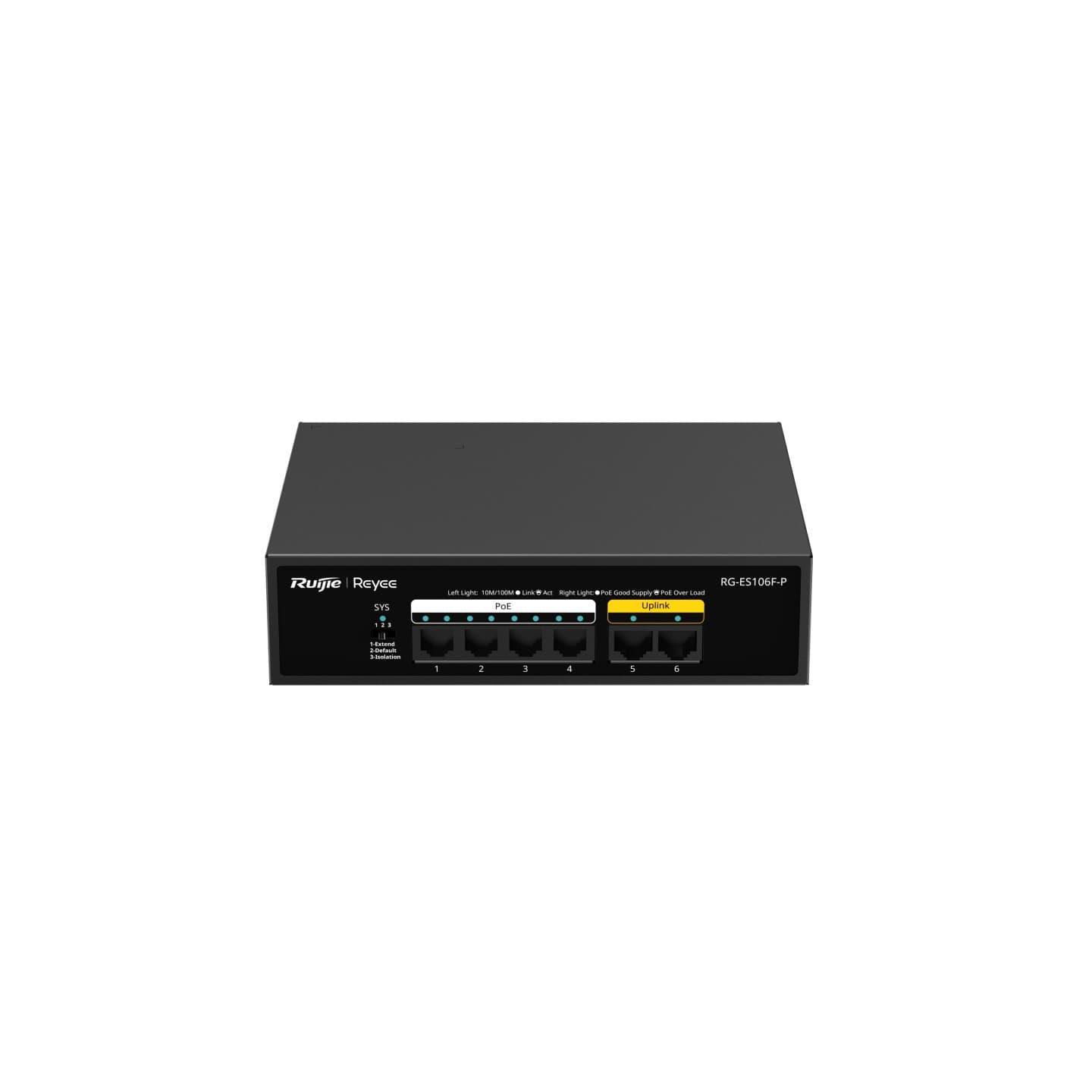 RUIJIE  COMMUTATEUR UNMANAGED POE 6 PORT  10/100 MBPS