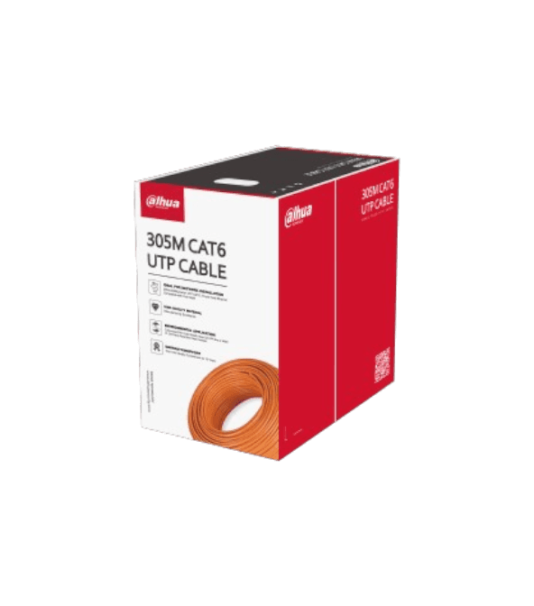 Dahua DH-PFM922I-6UN-C-V2 – Câble UTP Cat6 305 m, CCA, PoE, gaine PVC ignifuge