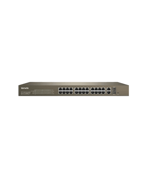 Tenda TEF1226P-24-440W – Switch Web Smart PoE 24 Ports 10/100 Mbps — Tenda Réseaux