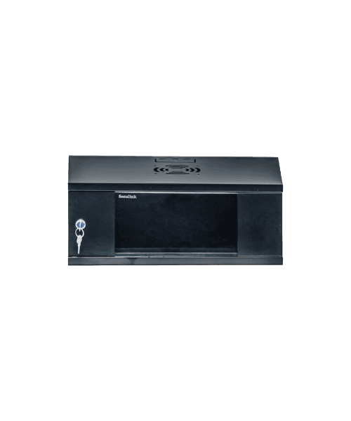Armoire 4U Seculink – Coffret mural en acier avec porte vitrée, 520×350×205 mm