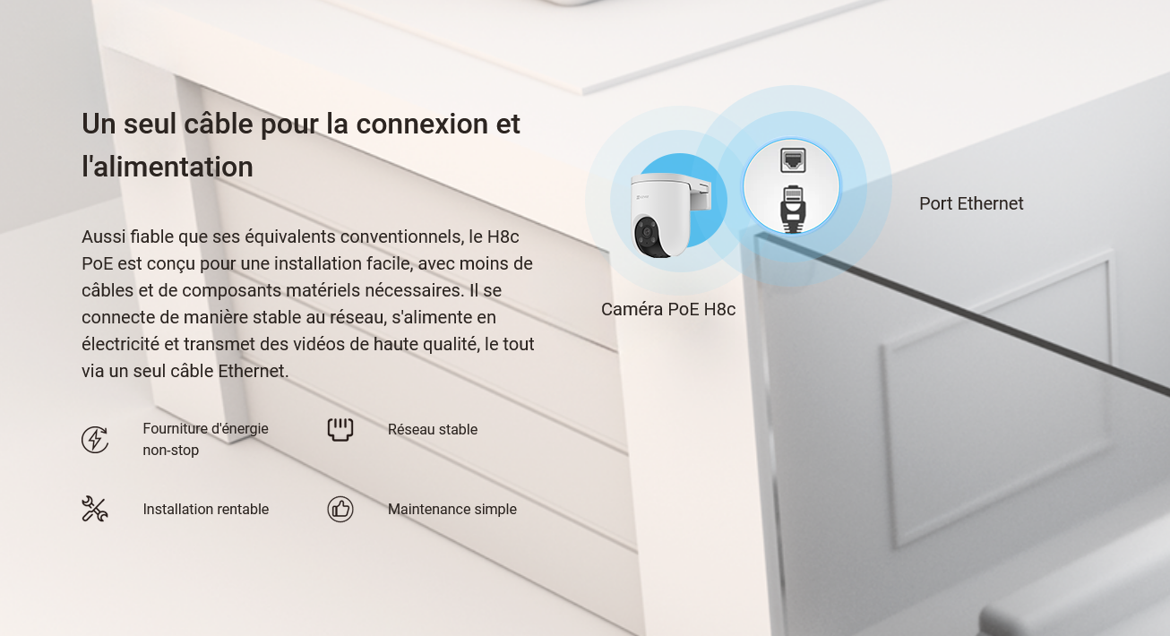 Caméra H8c 2K Wi-Fi EZVIZ