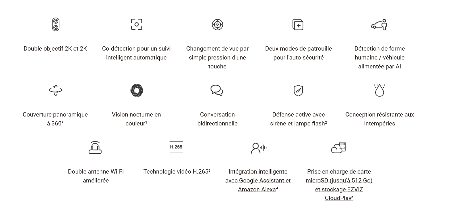 Caméra H9c Dual 2K Wi-Fi EZVIZ