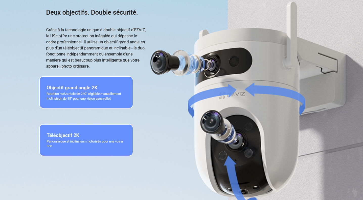 Caméra H9c Dual 2K Wi-Fi EZVIZ