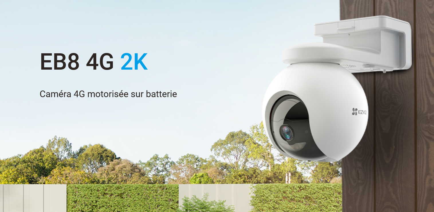 Caméra EB8 4G 2K Motorisée sur Batterie EZVIZ