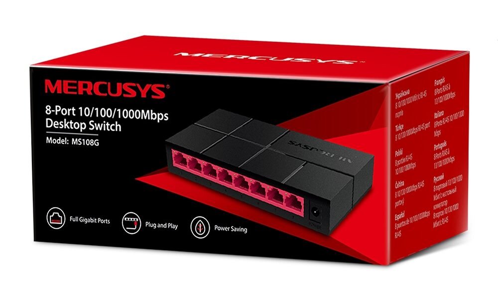 Mercusys MS108G – Switch Gigabit 8 Ports 10/100/1000 Mbps 2