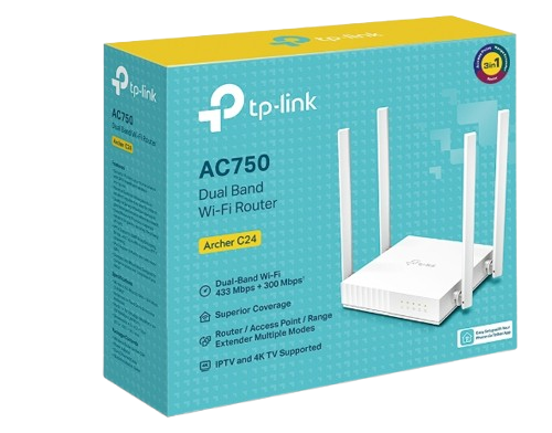 TP-Link Archer C24 – Point d’Accès Wi-Fi AC750, Dual-Band, 4 Antennes