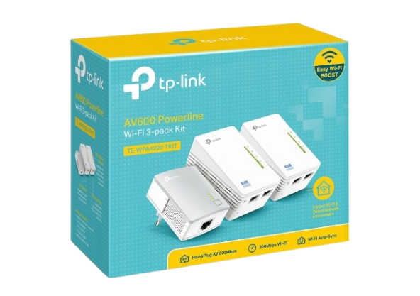 TP-Link TL-WPA4220 TKIT – Kit CPL AV600 + Wi-Fi N 300 Mbps, 3 adaptateurs, Wi-Fi Clone