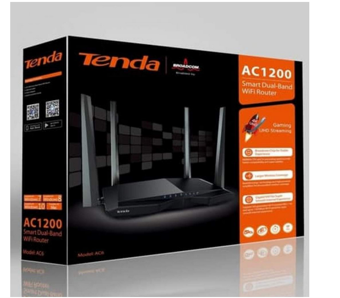 Tenda AC6 – Routeur Wi-Fi AC1200 Double Bande avec 4 Antennes 6dBi