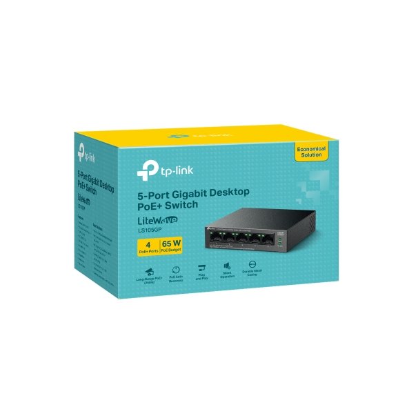 Switch de Bureau TP-Link LS105GP 5 Ports Gigabit avec 4 Ports PoE+ 2