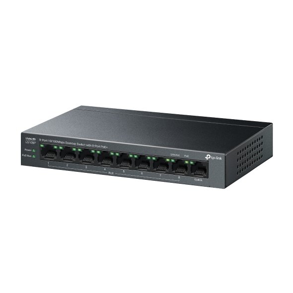 Switch de Bureau TP-Link LS109P 9 Ports 10/100Mbps avec 8 Ports PoE+ 3