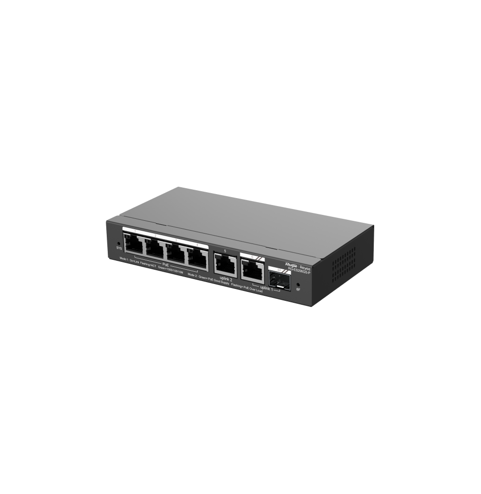 Switch Cloud Manageable Ruijie Reyee RG-ES206GS-P 6 Ports Gigabit avec 4 Ports PoE+ 4